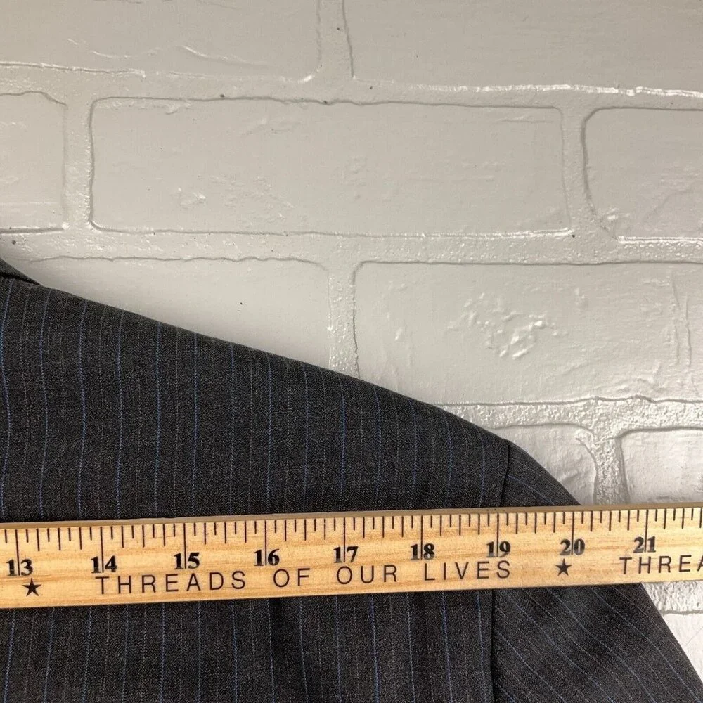 Ralph Lauren‎ Chaps Suit Men 42 34Wx28L Gray Blue Pinstripe Cashmere Wool Canada